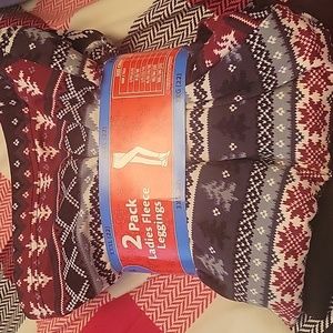 Faded Glory 2pk Ladies Fleece Leggins